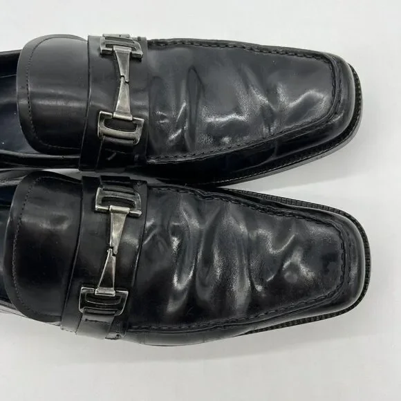 E5 SALVATORE FERRAGAMO Black Leather Split Toe Horsebit  display picture 2